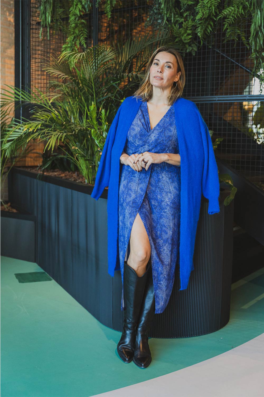 vestido cruzado estampado